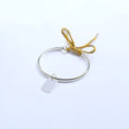 Load image into Gallery viewer, Silver bracelet for women with a bar pendant and a yellow cord