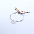Load image into Gallery viewer, Silver bangle for mums, with engravable cloud pendant and floral fabric