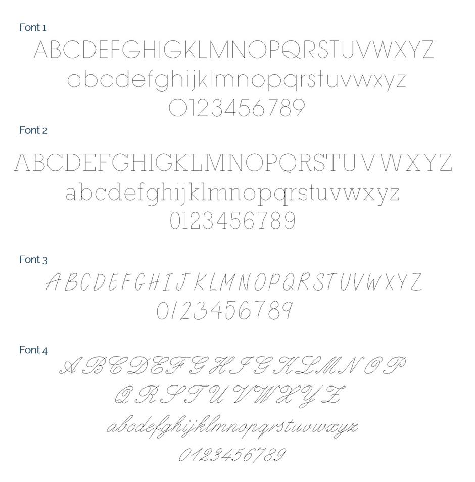 Font Engraving Options 1