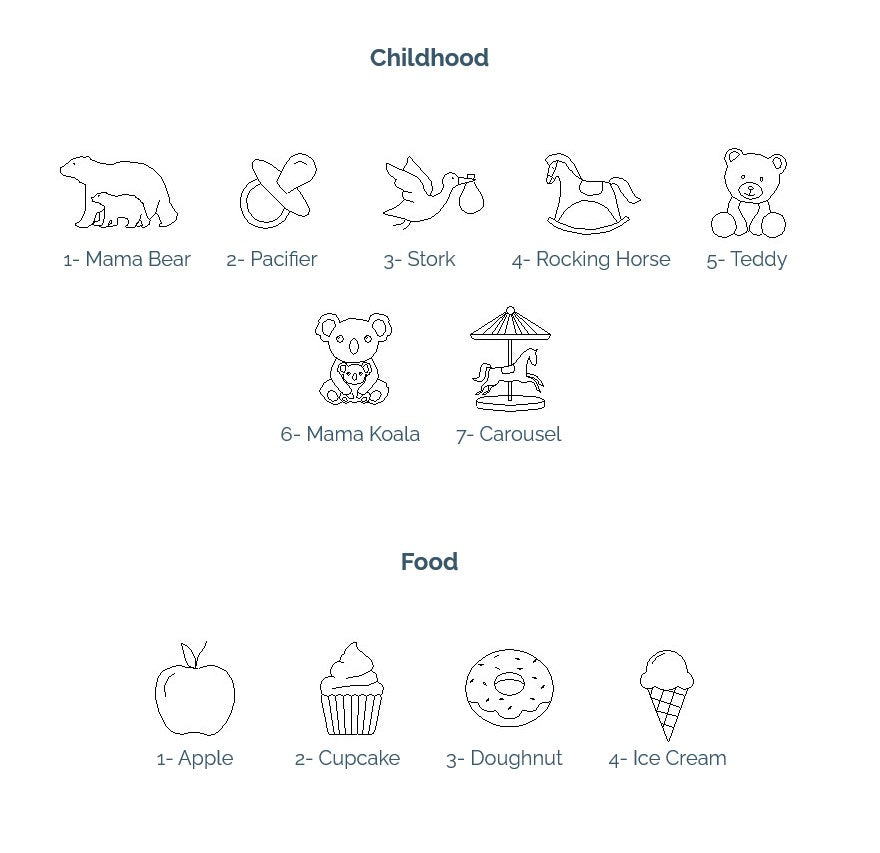 Symbols Engraving Options - Childhood and Food Symbols