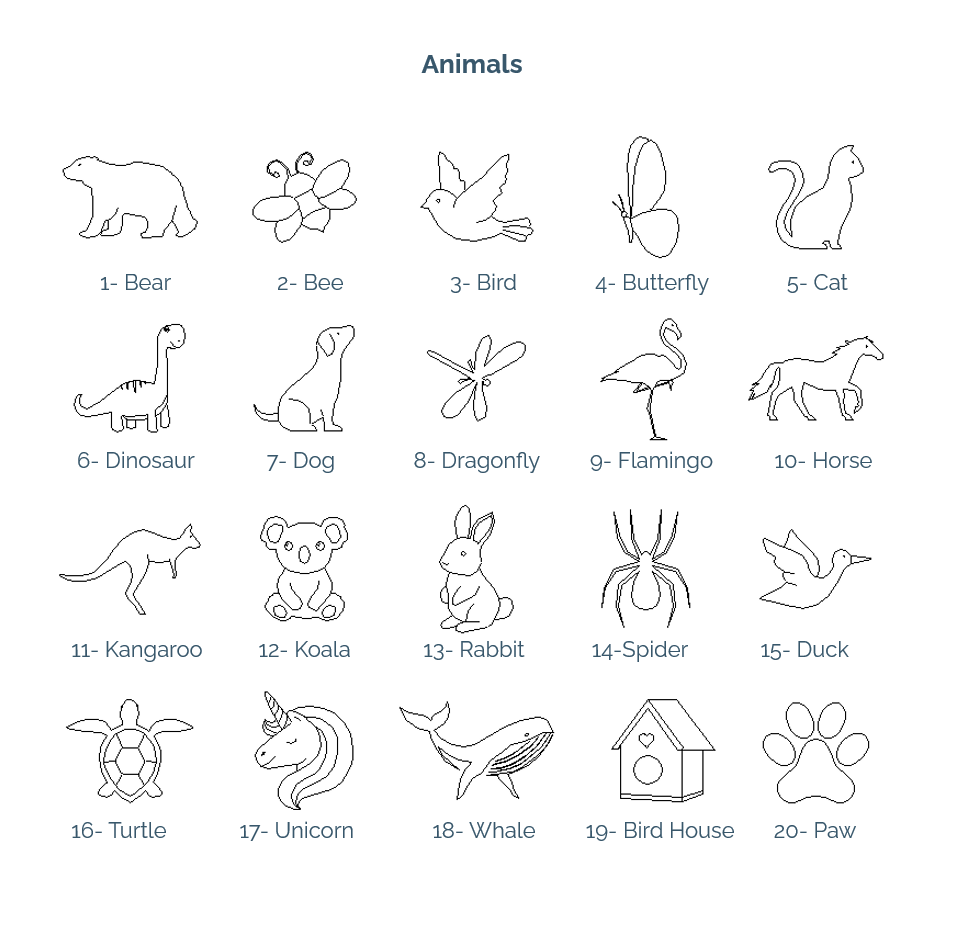 Symbols Engraving Options - Animals Symbols