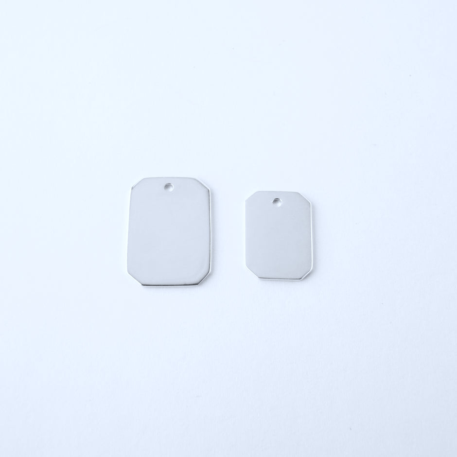 Silver bar pendants in Medium and Small