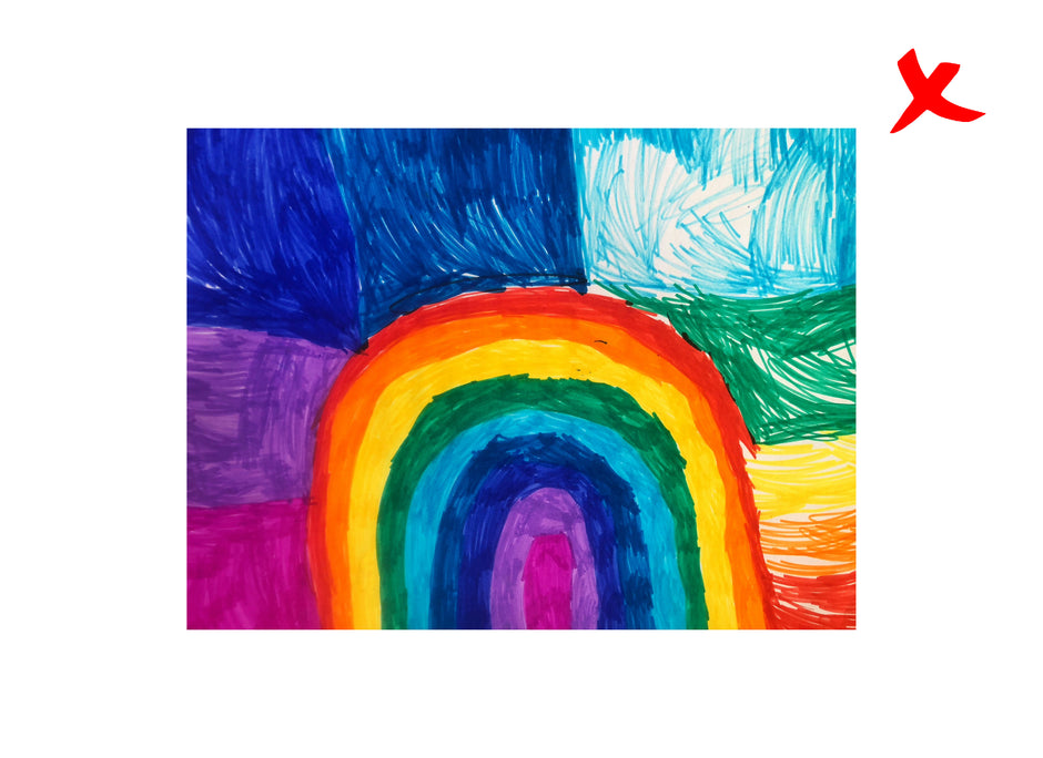 Colorful drawing with a rainbow