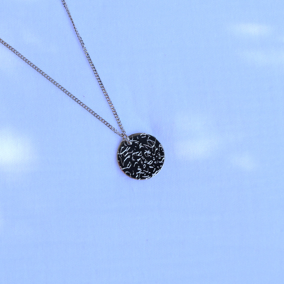 Silver Necklace personalised with a custom star map engraving