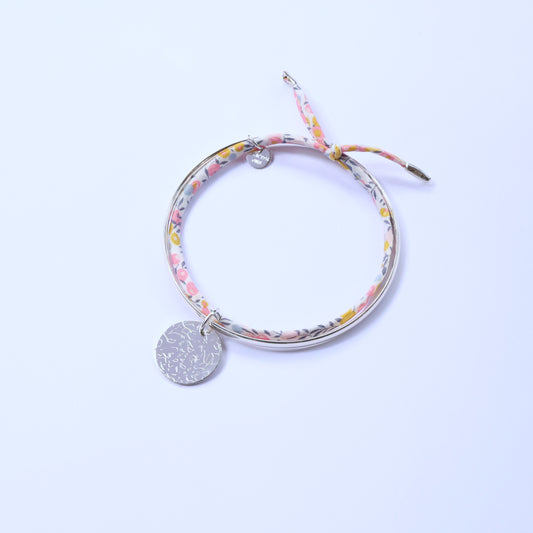 Silver Bangle with Night sky engraved on pendant