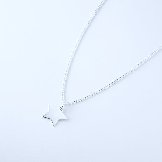 Silver star necklace for women and children
