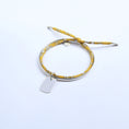 Load image into Gallery viewer, Women bangle with bar pendant and yellow floral fabric
